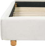Merax Queen Size Boucle Upholstered Platform Bed Frame with Headboard,Modern Soft Fabric for Bedroom with Wood Slats Support for Bedroom