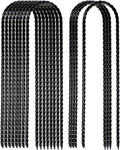 Nigh Coated Rebar Trampoline Wind Stakes Set of 12 Safety Ground Anchors Stakes Extra Heavy Duty Metal Landscape Staples 10 Inches Long (Black)