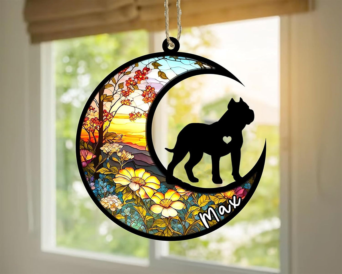 Personalized Dog Memorial, Custom Name Presa Canario Dog Christmas Ornament with Name, Custom Breeds, Pet Loss Light Catcher, Gifts for Lovers Loss of Pet Sympathy on Mothers Day Christmas