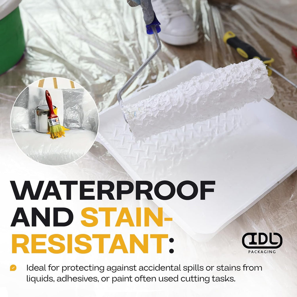 Plastic Sheeting 6 mil, 6' x 50' (300 sq. ft.) - Thick Semi-Clear Plastic Sheeting for Construction, Painting - Heavy Duty LDPE Film Roll - Vapor Barrier Semi-Clear Roll of Plastic by IDL Packaging