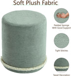 Get Set Style Modern Round Ottoman with Soft Padded Seat, Multifunctional Vanity Chairs for Makeup, Upholstered Footrest Stool Ottoman Foot Stool for Living Room, Bedroom