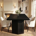 Einhomn 71" Dining Table for 6-8, Rectangular Farmhouse Kitchen Table with Sturdy Diamond-Shaped Legs & Solid Back Panel, Modern Wood Dinner Table for Dining Room, Living Room, Black