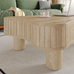 42.5'' Modern Lift Top Coffee Table for Living Room, Solid Wood Center Table, Fluted Panel Design, Storage Compartments, 42.5x27.2 Inch Surface, Hydraulic Lift Mechanism, Easy Assembly