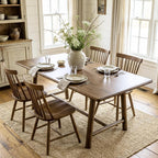 Ya-Home Walnut Dining Table, 69" Wood Kitchen Table with Solid Wood Legs, Seats 4-6, Modern Farmhouse Dinner Table for Dining Room Home Office