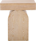 SAFAVIEH Home Collection Baraki Modern Bleached White Pedestal End Table (Fully Assembled)