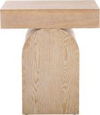 SAFAVIEH Home Collection Baraki Modern Bleached White Pedestal End Table (Fully Assembled)