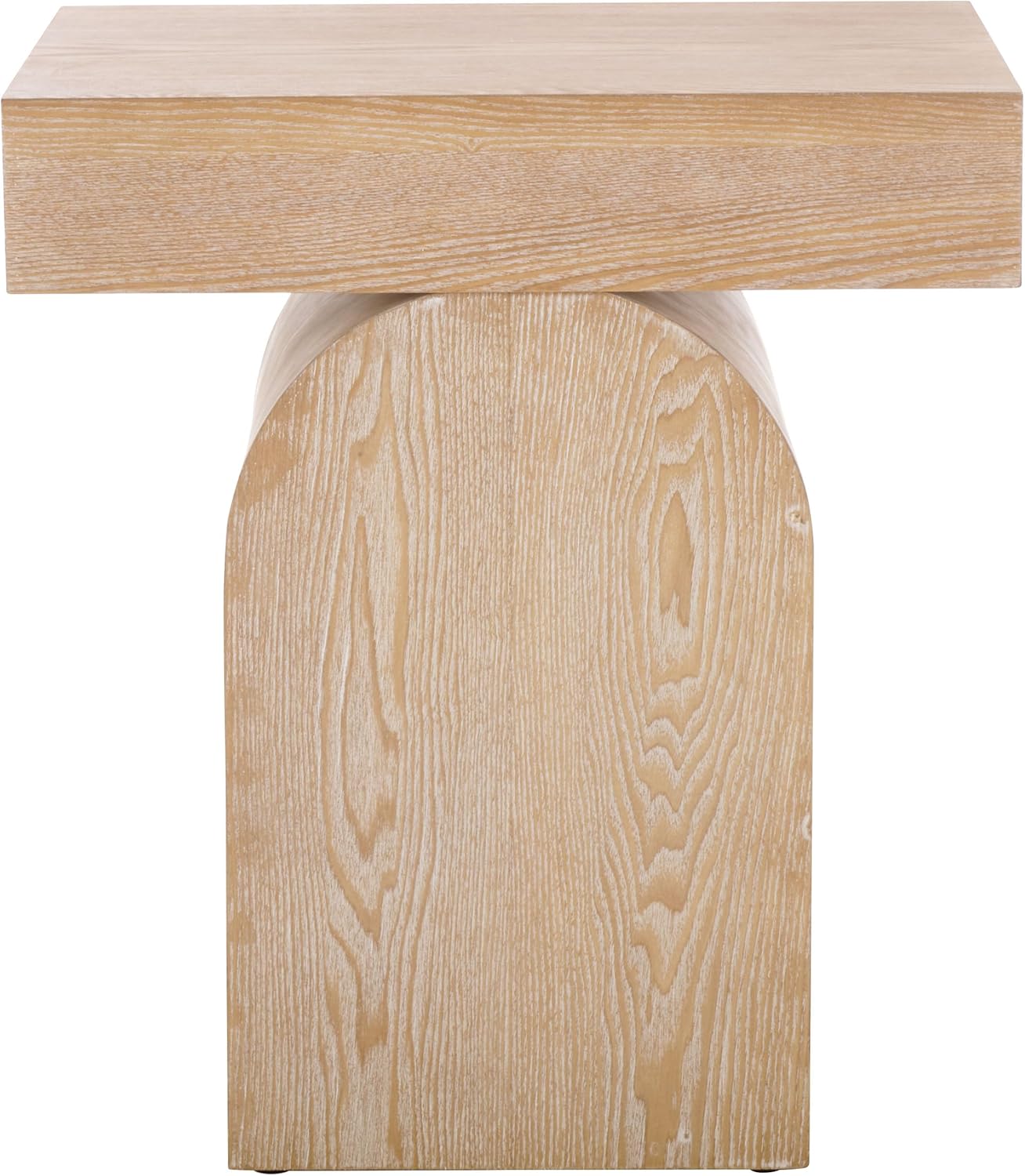 SAFAVIEH Home Collection Baraki Modern Bleached White Pedestal End Table (Fully Assembled)