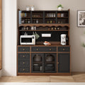 63" Tall Storage Cabinet Coffee Bar Cabinet:with Adjustable Shelves | 63"Tall Kitchen Storage Cabinet:with Hutch,Coffee Bar Cabinet with Drawers,Kitchen Pantry Cabinet with Shelves,Power Outlet