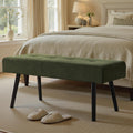 Comfy to go Entryway Bench - Green Bench for Bedroom, Modern Ottoman End of Bed, Corduroy Padded Benches for Living Room, Foyer, Mudroom, Hallway - 39" L x 14" W x 17" H | Corduroy Padded Benches for Living Room, Foyer, Mudroom, Hallway - 39" L x 14" W x