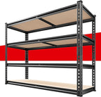 REIBII 40" W Garage Shelving 2000LBS Storage Shelves Adjustable Metal Shelving Heavy Duty 4 Tier Garage Shelves 60" H Metal Shelves for Closet Pantry Kitchen Warehouse 40" W × 20''D × 60''H