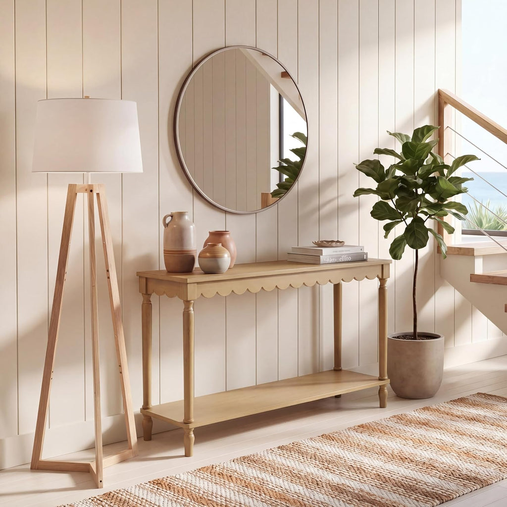 SAFAVIEH Home Collection Haven French Country Farmhouse Desert Brown Console Table for Entryway, Living Room, Foyer