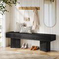 Tribesigns Black Entryway Bench, 47.24" Modern Shoe Bench with Sturdy Bases, Wooden Indoor Bench for Entry Way, Living Room, Bedroom