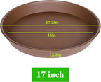 4 Pack of 16 17 inch Plant Saucer (15 inch Base), 2.3" Depth, Heavy Duty Deep Plant Trays for Pots, Bird Bath Bowls, Plant Water Saucers for Indoors, Planter Drip Trays (17", Chocolate)