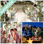 3D Hummingbird Heart Wind Spinner for Outdoor Decor, Stainless Steel Hanging Wind Sculpture, Garden Gifts for Mom, Mother’s Day, Rustproof Metal Yard Art for Patio, Porch, and Bird Lovers