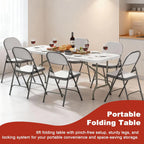 Elevon Folding Table, 6 Feet Heavy Duty Fold-in-Half Utility Table Indoor Outdoor for Camping, Picnic, Party