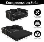 BSHOMGI Convertible Futon Sofa Bed, Couch for Living Room,Modular Futon Couch with Fixed-Shape Frame Corduroy Loveseat Sleeper Sofas with Pull-Out Couches for Small Space Apartment