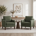 VKNOW Accent Chairs Set of 2, Modern Upholstered Armchairs, Green