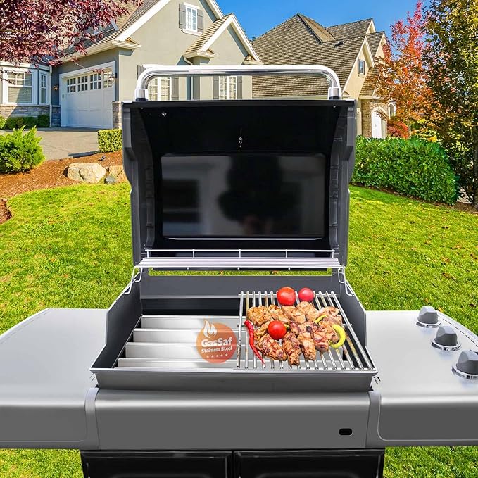 GasSaf 24.5 inch Flavorizer Bar Replacement for Weber 7539, 7540, Genesis 300 Series E-310, E-320, S-310, S-320, EP/CEP 310 & 320 (with Side Mounted Control Panels), 5-Pack Stainless Steel Flavor Bar