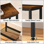 HOOBRO 29.5" Narrow Console Table, Set of 2, Small Entryway Table with Shelf, 2 Tier Thin Sofa Table, Behind Couch Table, Side Table, for Hallway, Living Room, Rustic Brown and Black BF74XGP201