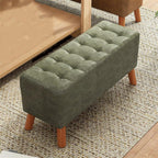 Modern Entry Door Shoe Bench Household Doorway Wearing Shoes Stool Long Clothing Fitting Room Sofa Bedside Entryway(Dark Green,80cm)