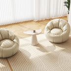 Guyii Irregular End Table, Cream White Side Table, Small Shark Fin Sofa Table for Living Room, Office, Home, Bedroom, Easy Assembly