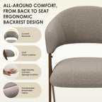 COLAMY Dining Chairs Set of 2, Modern Fabric Upholstered Dining Room Kitchen Side Chairs with Iron Legs, Open Back and Padded Seat, for Living Room/Restaurant/Cafe, Taupe