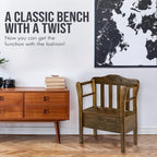Peaceful Classics Bench with Storage - Small Wooden Storage Bench for Entryway, Hallway, Mudroom, Farmhouse, Bedroom, & Living Room, Amish Handmade Furniture Storage Organizer, Special Walnut