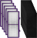 (15 Pack) AER1 Filter 5 HEPA Filters + 10 Carbon Booster Filters Compatible With Holmes AER1 Type Total Air Filter HAPF300AP True HEPA Filter, Performance Plus, Replacement HEPA Filter Accessories