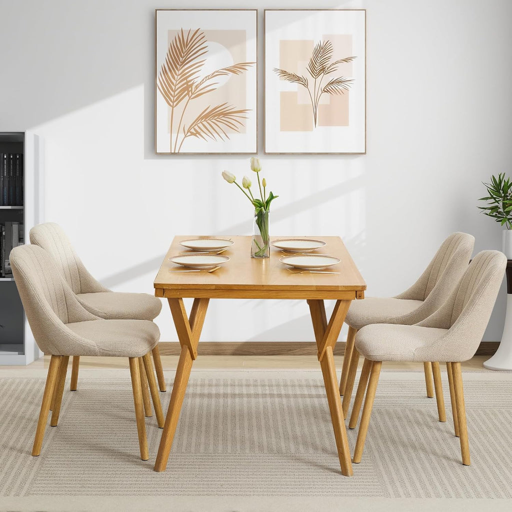GarveeHome Dining Chairs Set of 2,Modern Upholstered Kitchen Chairs with Ergonomic Back Support,300lbs Capacity Dining Chairs with Oak Legs for Dining Room Home Restaurant