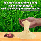 Food for Worms - Mineral-Rich Earthworm Chow, Boosts Composting Efficiency and Promotes Healthy Worms - Nutrient Blend Worm Food for Nightcrawlers & Red Wigglers, 1 Pound