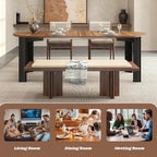 Epecoya Round Extendable Dining Table for 4-8 People, 43"-78" Wooden Oval Dining Room Table with Leaf Extension, Farmhouse Expandable Kitchen Table for Apartment, Living Room, Walnut Black
