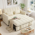 Nebuaegis Sleeper Sofa Bed,3-in-1 Convertible Pull Out Couch with Adjustable Backrest for Living Room,Loveseat Sofa Bed with Side Pockets,Easy Assembly,Beige,1 PCS