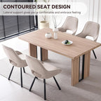 Swivel Dining Chair Set of 2, Modern Upholstered Fabric Kitchen Chairs with Thicken Cushion for Living Room Bedroom Restaurant (Beige)
