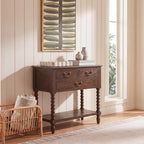 SAFAVIEH Furniture - Athena 3-Drawer Console Table - Dark Chocolate - Solid Wood - Farmhouse Classic Design - Ideal for Entryway, Living Room, Hallway, 23.5" W x 13" D x 29.5" H (CNS5703D)