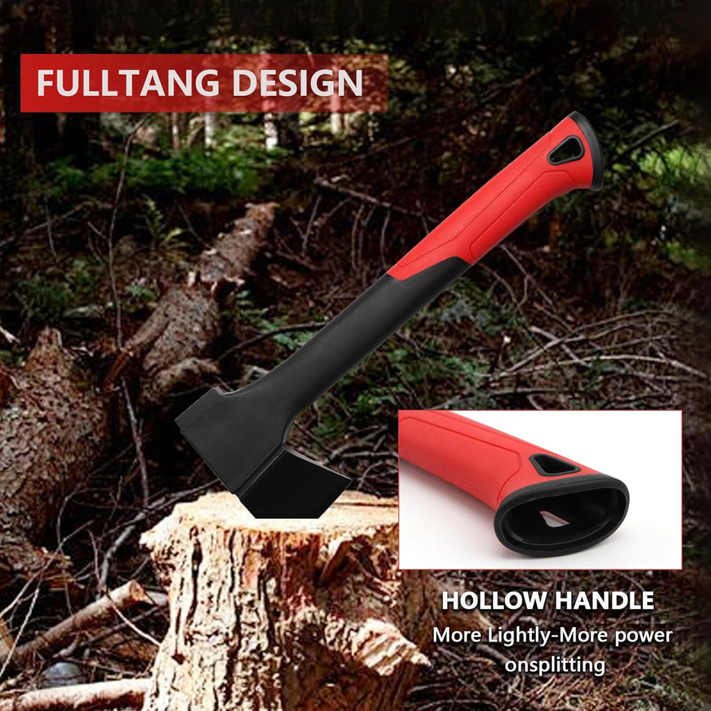 Camping Hatchet 14 Inch,Survival Hatchet Tactical for Wood Chopping and Kindling,Hatchet Axewith V Grind Blade, Lightweight Nylon Fiber Handle,for Outdoor Survival, Gardening, Hiking(XS)