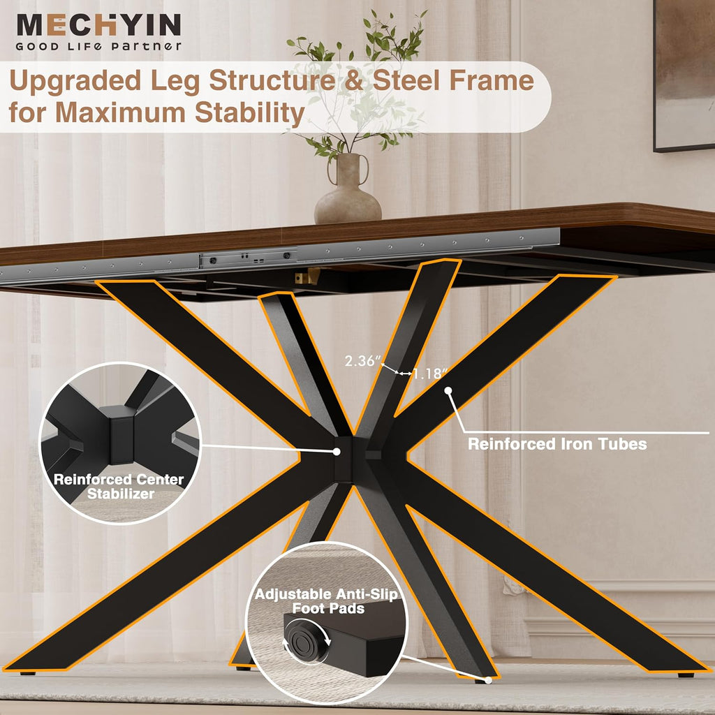 Extendable Dining Room Table for 4 6 8, 55"-70.9" Long Rectangle Kitchen Table,Wood Expandable Dining Table with Butterfly Leaf Self-Storing, Space Saving, For Kitchen Dining Living Room,Modern,Walnut | Simply Flip Leaf Expandable Rectangle Dining