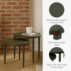 Leick Home Redonda Bay Side Tables 2 Pack, Urbane Bronze, Small Table 21.6 in H x 19.7 in W, Large Table 23.6 in H x 21.6 in W, 228361-BRZ