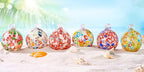 Hand Blown Glass Witch Ball,Glass Ornament Hanging Garden Gazing Ball Indoor Outdoor Home Décor. (4)
