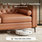 Luxanimarion Faux Leather Couch for Living Room, Mid-Century Modern Sofa with Button Tufting, Metal Legs and 2 Bolster Pillows, Comfortable Deep Seat for Apartment, Office, Caramel 1 PCS