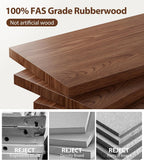 AQIMUELE Rubberwood Shoe Bench with Leather Cushion and Slanted Shelves | Solid Wood Shoe Storage Bench with 2 Tier Shelves and Anti-slip Foot Pads,Shoe Rack for Entryway,Hallway,Living Room,Walnut