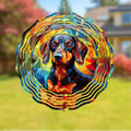 Dachshund Dog Wind Spinners Outdoor Dog Memorial Gifts, 3D Metal Kinetic Hanging Garden Wind Spinner, Spinner Decor, Wind Sculptures for Outdoor & Indoor, Window, Yard Decor (Dachshund 1)