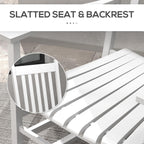 Outsunny Outdoor Rocking Chair Set of 2 with Side Table, Patio Wooden Rocking Chair with Smooth Armrests, High Back for Garden, Balcony, Porch, Supports Up to 352 lbs, White