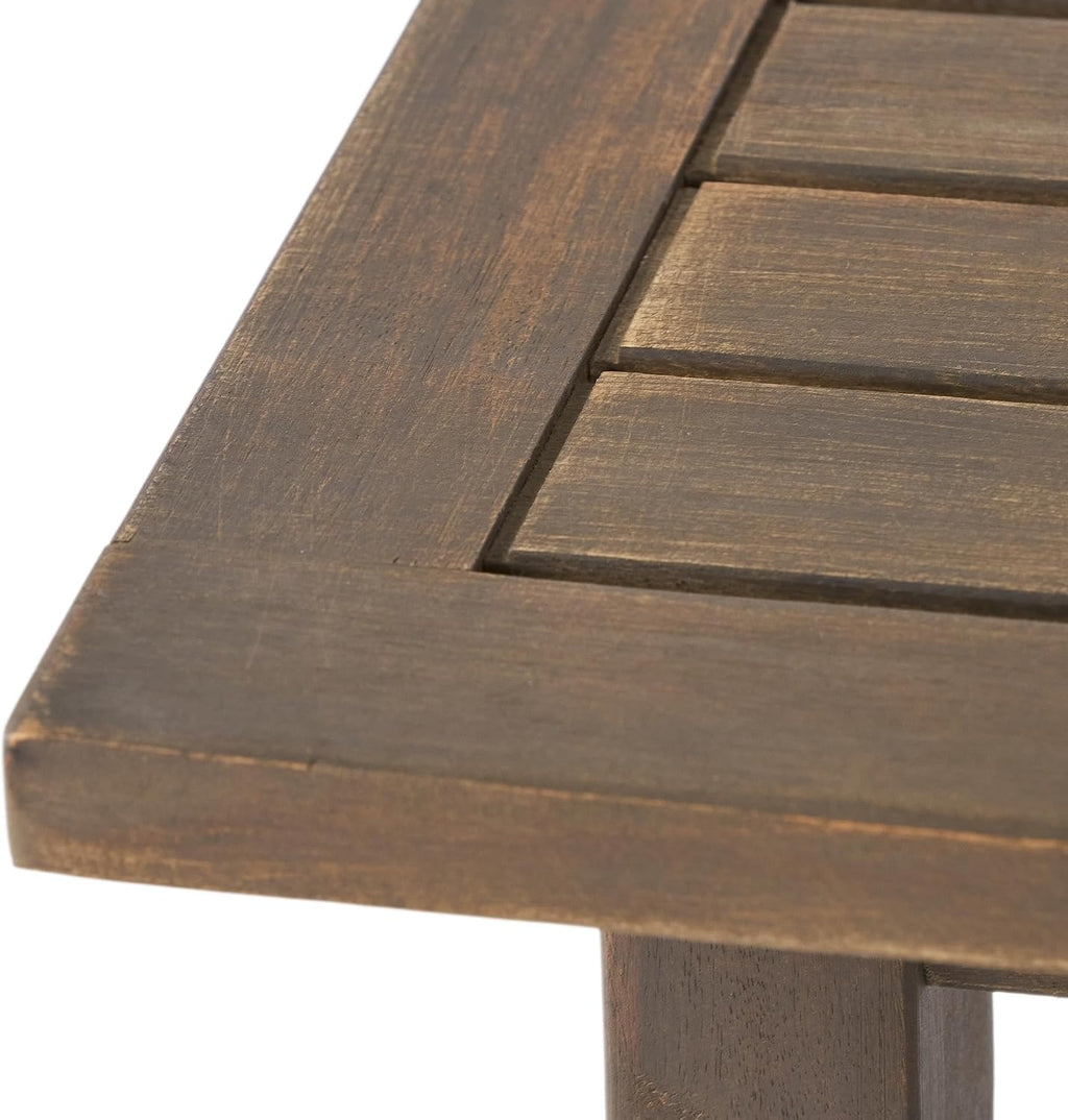 Selma Accent Table: Modern Acacia Wood Side Table - Compact 19x19 Inch End Table for Small Space Living & Home Office Use