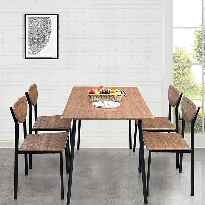 Hooseng Dining Room Table Set Dinner Table Set for 4 Breakfast Table Set for 4, Suitable Kitchen, Living Room, Breakfast, Small Spaces (1, Moon)