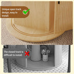 47 inch Round Dining Table for 4-6, Dinner Table with 2-Layer Storage Shelf, Morden Circle Kitchen Table with Wooden Strip Base and Wood Slide Door for Home Dining Room, Living Room, Natural