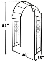 OUTOUR Garden Arch Arbor Arbour Trellis Archway for Climbing Plants Roses Vines Support Rack, Outdoor Garden Lawn Backyard Patio, Matte Black