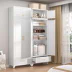 32" Wall Metal Storage Cabinet with Doors & Gold Handle | Adjustable Shelf, Sturdy Cold Rolled Steel, Hanging Storage, Bathroom, Pantry, Kitchen, 2 Doors, Tools Included, Space-Saving