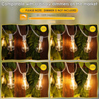 200FT(2x100FT) Outdoor String Lights, LED Patio Lights with 83 Waterproof Shatterproof A39 Dimmable Bulbs(3 Spare) for Deck Yard-2 Pack White