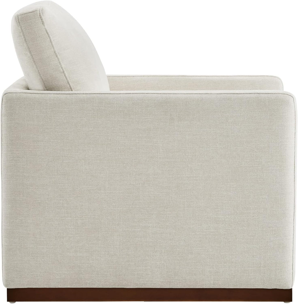 CHITA Swivel Accent Chair, FSC Certified Wood Frame, Fully Assembled, Linen | Linen Fabric Arm Chair with 360° Swivel Wood Base, Mid Century Modern Living Room Chair, 33"Dx30"Wx33"H, 300 Lb Capacity