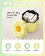 B FSOBEIIALEO Storage Ottoman Cube, 12.6" Ottoman with Storage, Yellow